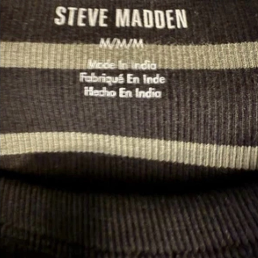 Steve Madden Women's Sleeveless Black & Gray Striped Dress, Size Medium - Picture 2 of 11
